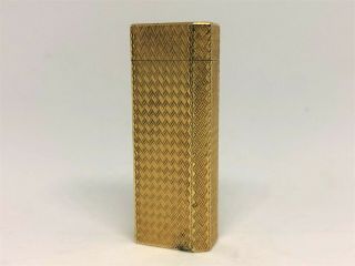 Auth Cartier Must De K18 Gold - Plated Diamond Pattern Pentagon 5 - Sided Lighter