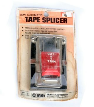 Red Trim 1/4 " Tape Splicer W/ Instructions Reel To Reel Akai Teac