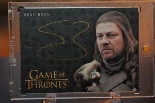 Game Of Thrones Valyrian Steel Gold Autograph Card Sean Bean As Lord Ned Stark