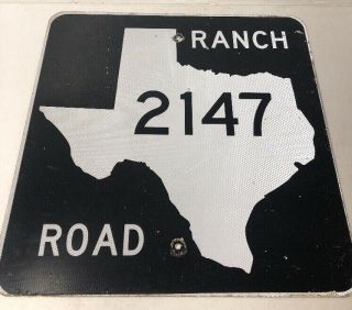 Authentic Retired Texas “ranch” Road 2147 Highway Sign Burnet Llano County