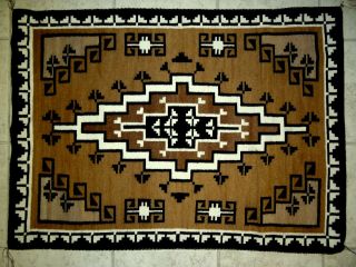 Navajo Pattern Two Grey Hills Rug By Betty Henderson - 57 1/2 " X 38 "
