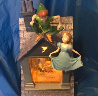 Disney Peter Pan Wendy Snow Globe Plays “you Can Fly” Box Exc