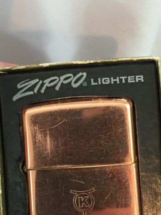 1966 Solid Copper Zippo Lighter Advertising KENNECOTT Copper - Hard To Find 4