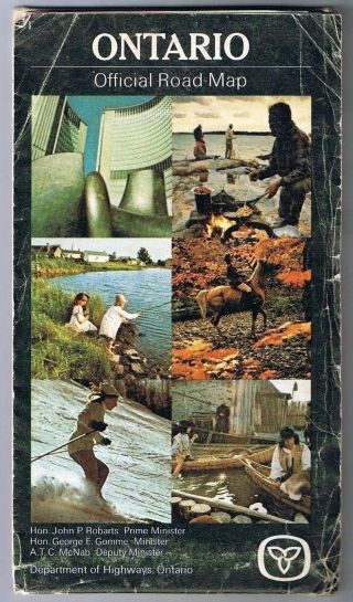 Ontario Official Road Map 1969 Cover Multiple Scenes