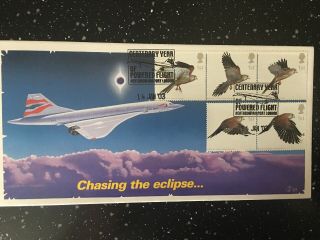 Rare Concorde Cover.  10 Produced.  Chasing The Eclipse.  Centenary Of Powered Flight