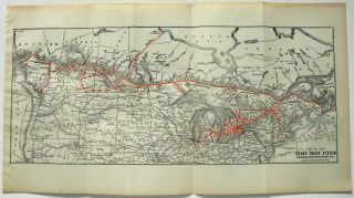 1918 Map Of The Grand Trunk Railway System.  Railroad Rr