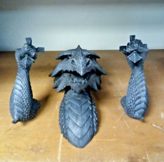 Gothic Dragon Resin 3 Piece Wall Hanging Candle Stick Holder