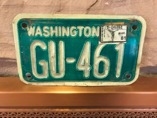 1981 Washington State Motorcycle License Plate Vintage 70 