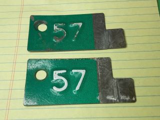 Pair 1957 Minnesota License Plate Tabs