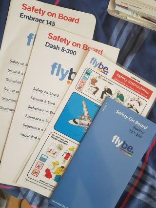 4x Old Rare Flybe Safety Cards