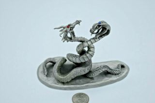 Hudson Pewter Intertwined Dragons 5181 By Artist Dennis Liberty 1989 Fantasy
