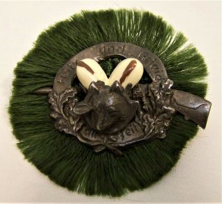 1950s 60s Fox Wolf Hunting Fringe Medallion German Bavaria Oktoberfest Hat Pin