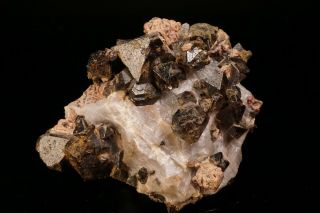 Gahnite Crystal Cluster With Rhodonite & Calcite Sterling Hill,  Nj