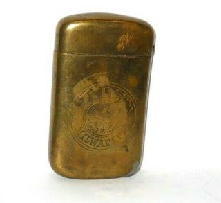 Antique Circa 1900`s Brass Pabst Milwaukee Beer Advertising Vesta Match Safe 3