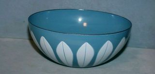 Lovely Medium Blue 5 1/2 " Cathrineholm Enamelware Bowl Lotus Pattern