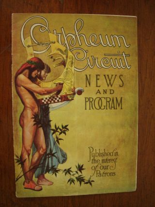 Old Vintage 1924 Orpheum Circuit Vaudeville Theatre Program Omaha Ne