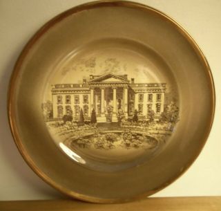 Antique Ridgways Washington D.  C.  White House Transferware 9” Souvenir Plate
