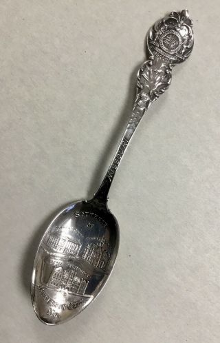 Sterling Souvenir Of Missouri Spoon - 5 Inch,  Jefferson City Bldgs,  State Seal
