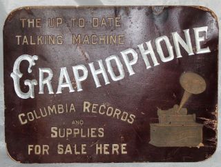 Columbia Graphophone Advertising Sign Type At C.  1898