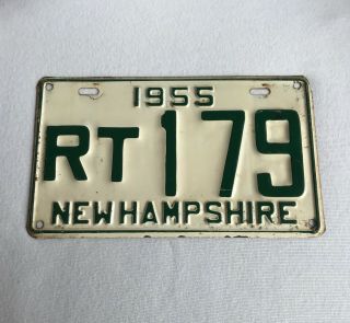 Vintage 1955 Hampshire License Plate Rt 179