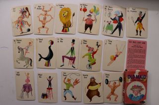 Vintage Deck Playing Cards Old Maid Whitman No.  4109 Game Short Incomplete