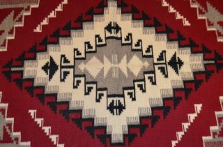 Fantastic Navajo Handspun Wool Rug Pristine Conditionc1950 Dazzler 43 X 30