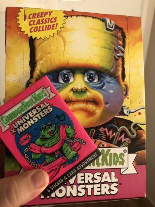 Sdcc 7 Universal Monsters Garbage Pail Kids Gpk Exclusive Full 24 Pack Box