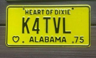 1975 Alabama License Plate Ham Radio