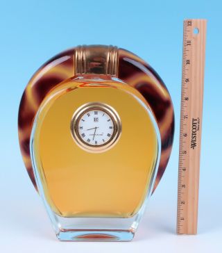 Rare Large 11 " Lucien Lelong Pour Femme Factice Display Perfume Bottle W/ Clock