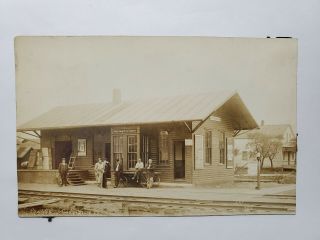 1904 - 1918 Rppc Photo Postcard Railroad Station Covington Pennsylvania Penn Pa Nr