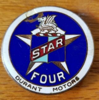 Antique Durant Motors Star Four Radiator Badge Emblem