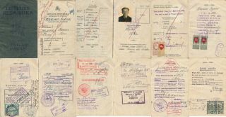 Lithuania 1935,  Passport For Jewish Citizen To Palestine W/ Revenues.  A824