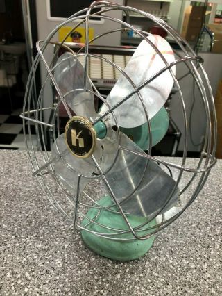 Vintage Sears Roebuck And Co.  K Metal Oscillating Fan