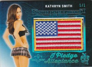 2018 Benchwarmer Hot Teacher Kathryn Smith Pledge Allegiance Flag Patch /1 1/1