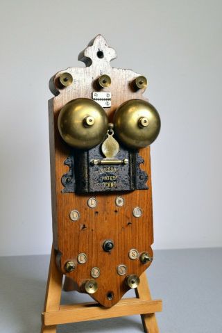Antique L.  M.  Ericsson Wooden Wall Telephone Commutator Switchboard Ca 1915