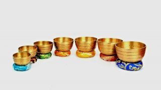 7 Chakra Healing Singing Bowl Set - Tibetan Bowls Seven Set Comes With Gift Box