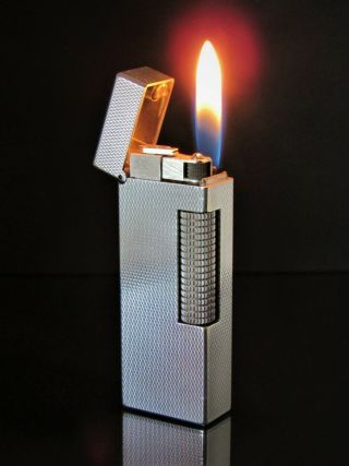 Dunhill Rollagas Lighter (barley Corn Design) With A 12 Month Guarantee