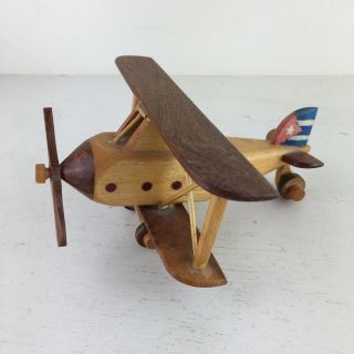 Vintage Wooden Model Plane Aeroplane Ornament