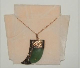 Vintage Jade Necklace Jade Pendant Gold Silver Chinese Necklace Never Worn