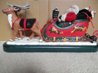 Holiday Creations Animated Musical Santa with Reindeer and Sleigh 2