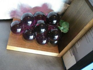 Mid Century Lucite Grapes Bookends Deep Purple