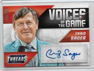 Craig Sager 2014 - 15 Threads Voices Of The Game Analyst Auto 