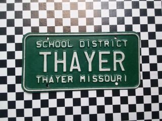 Missouri School District Bus License Plate Vanity Booster Thayer