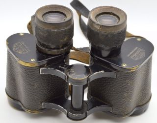 Antique 1935 Huet Paris France 8x30 Grand Champion Trinotix Army Binoculars