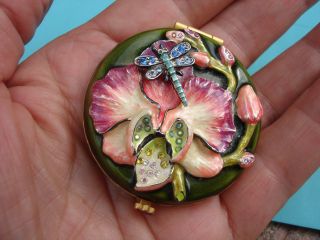 Collectible Jay Strongwater Flowers Insect Double Mirror Compact