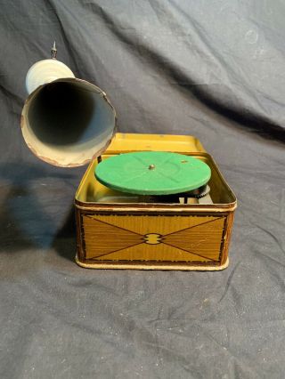 Rare Bing Toy Pigmyphone 78 Rpm Phonograph Gramophone Lithograph Record Player