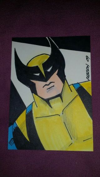X - Men Wolverine Marvel Sketch Card Aceo Ooak By Jeff Olsen Art