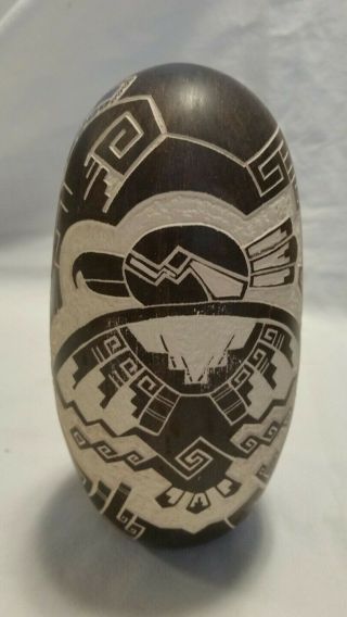 Hopi Pottery Carla Nampeyo Phoenix Open 1991 Incised Seed Signed with Basket 2