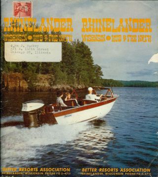 Rhinelander Wisconsin 1961 Booklet - -