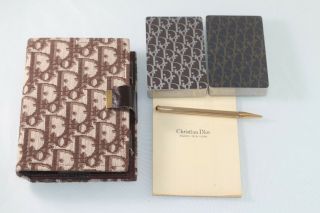 Rare Dior Playing Cards Double Deck In Case With Pencil And Notepad